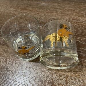 Couroc Gold and black Animal Print Glass